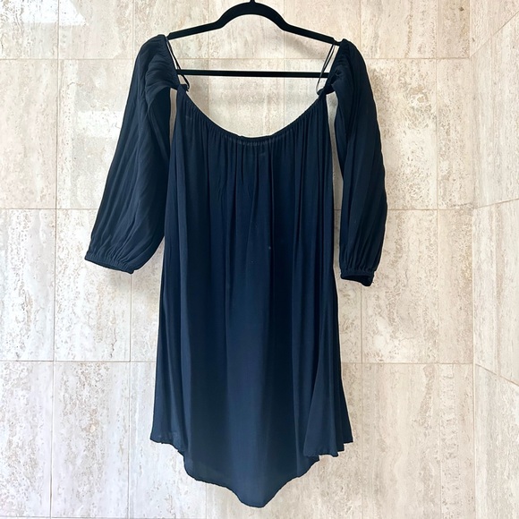 Faithful the Brand Off-The-Shoulder Mini Dress (Small) - Navy/Black - Picture 3 of 4
